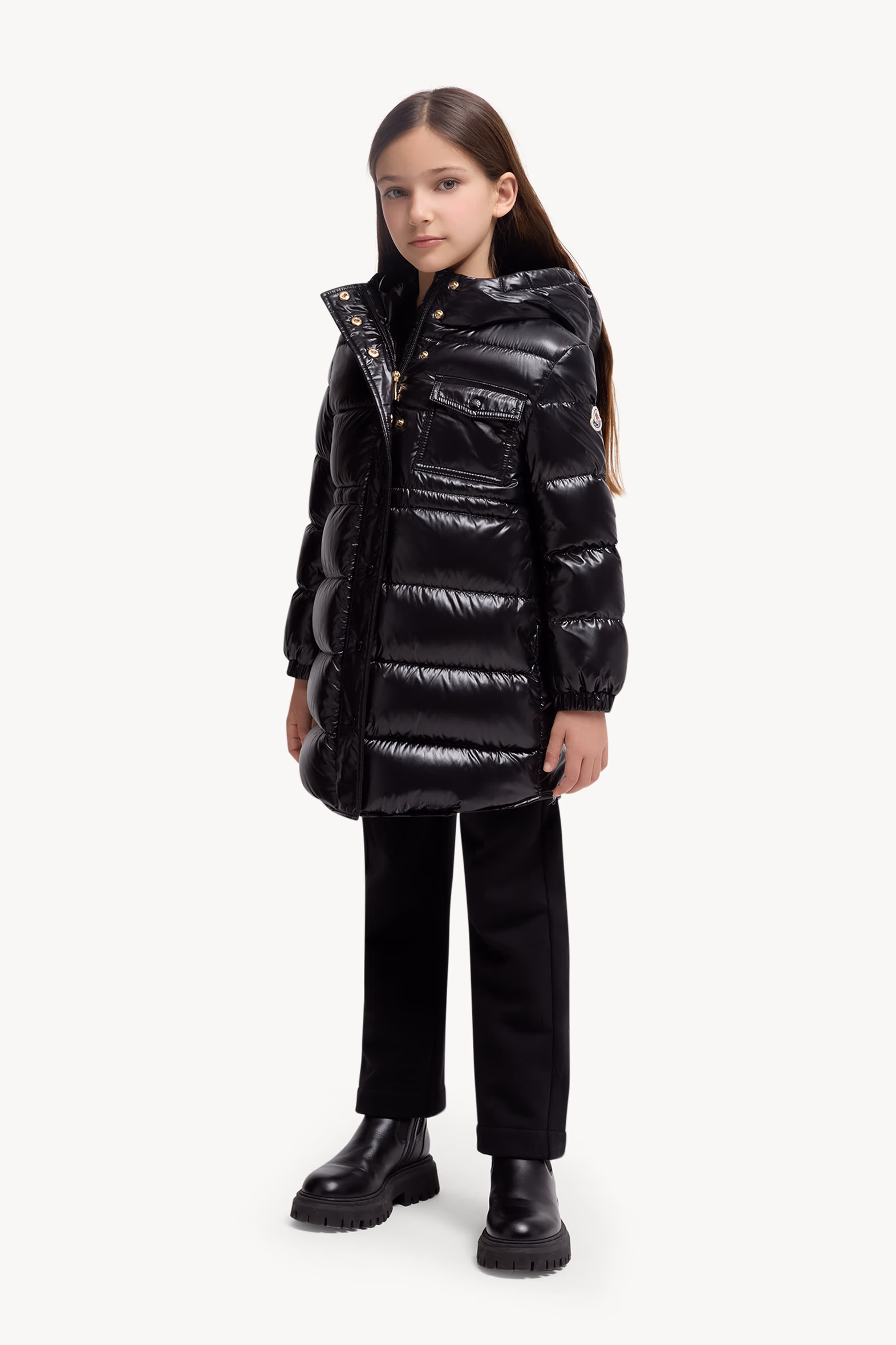Dacca Hooded Down Jacket Girl Black Moncler 2